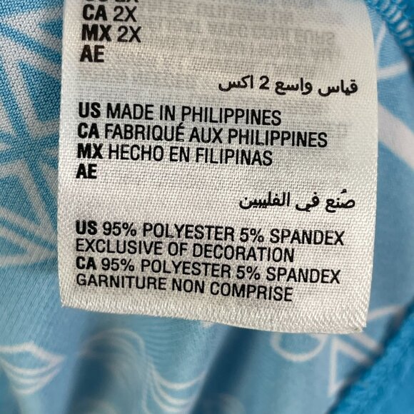 JM Collection Womens Plus 2X Geometric Print Tunic Top Long Sleeve Stretch Shirt - Picture 5 of 10